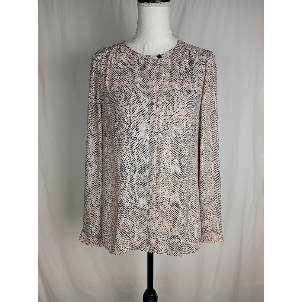 Loft shirt Size M pink & black snake skin print pockets